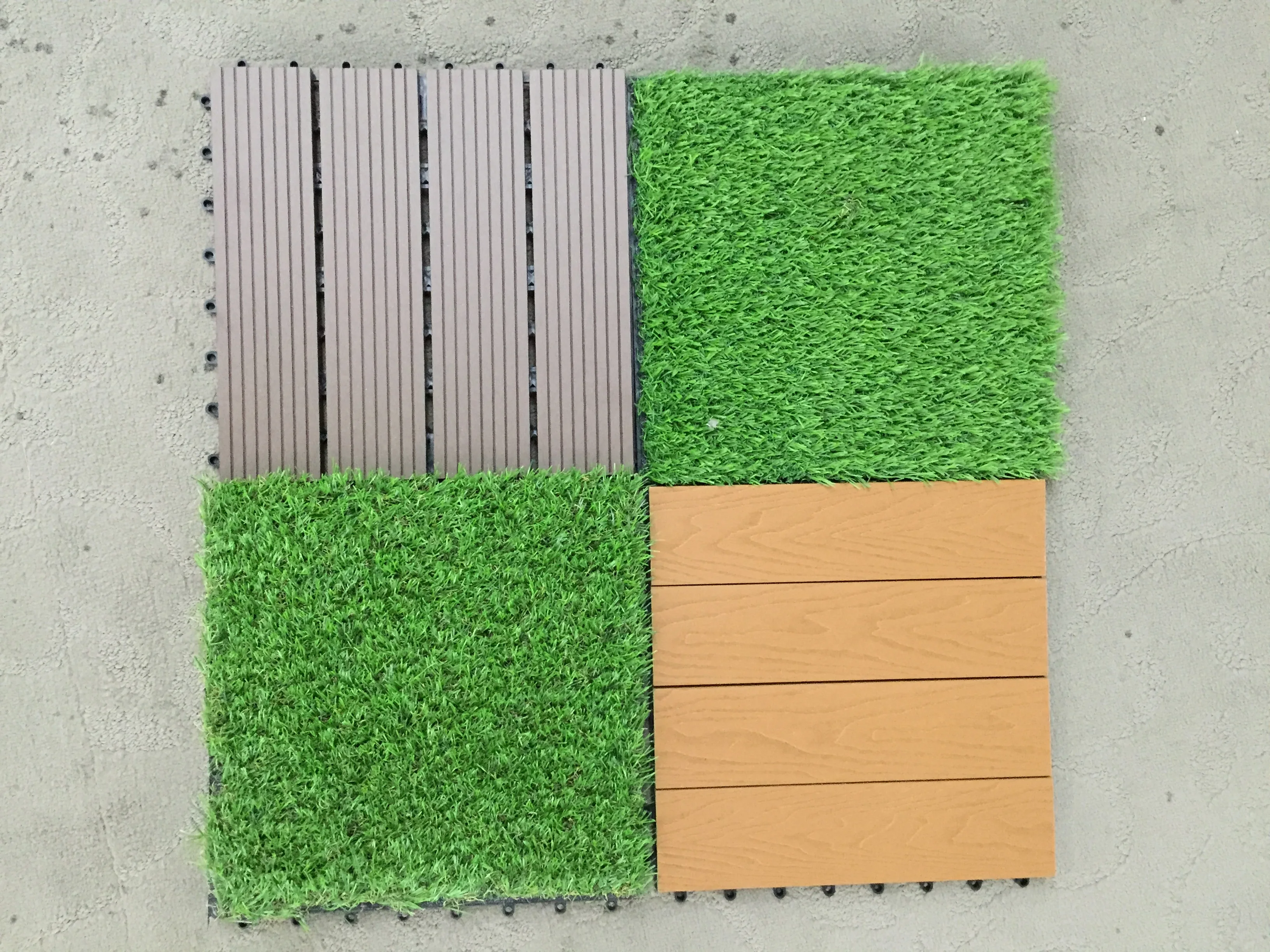 Landscape Grass Interlocking artificial grass turf tile  ECO friendly carpet outdoor garden DIY flooring300*300*22mm
