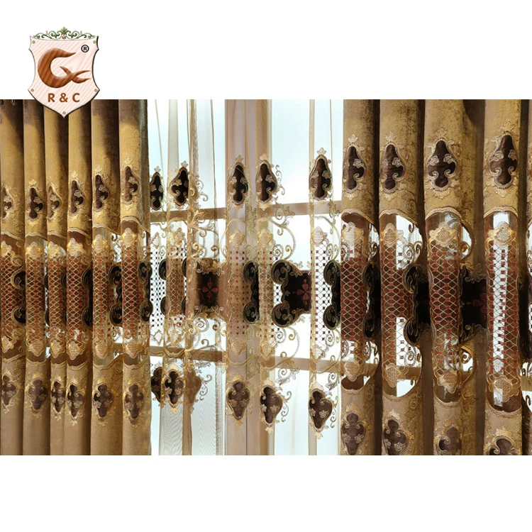 Hot Sale for  Living Room European hollowed-out embroidery curtain material Whole Sale
