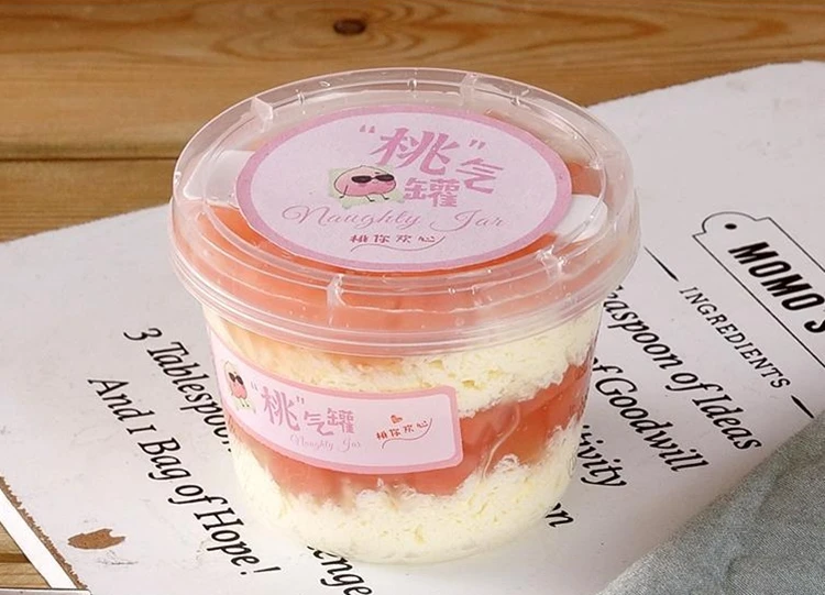 Clear Plastic Cups Ice Cream Snack Bowl Dessert Cups with lids and spoons