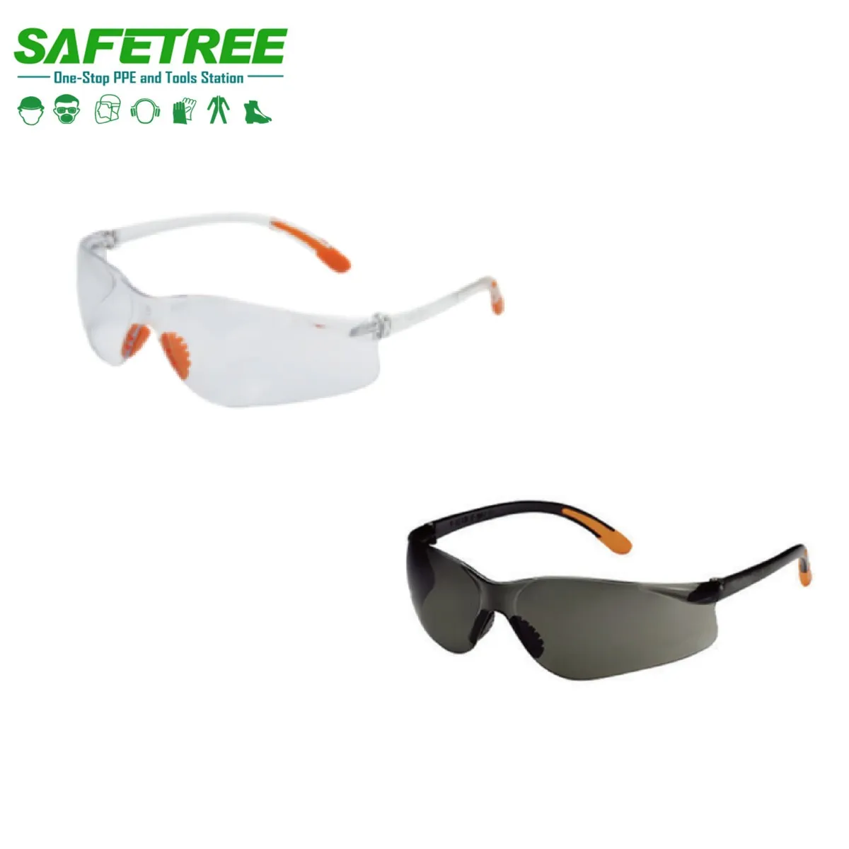 CE EN166 and ANSI Z87.1 Industrial Personal Safety Glasses Anti Scratch Anti Fog Eye Protection with Soft Rubber on Legs