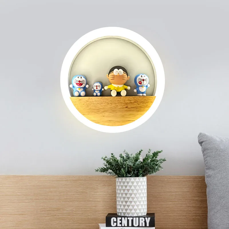 Bedroom wall lamp Bedside lamp Modern solid wood aisle corridor living room Tmall fairy children decorative wall lamp