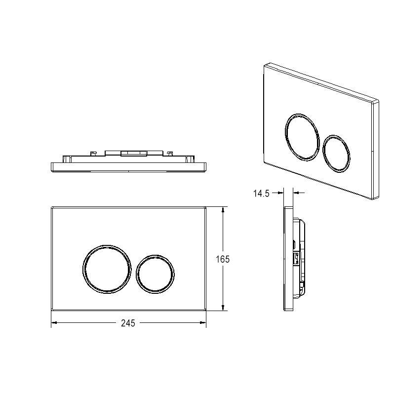 ABS Plastic Flush Button Toilet Concealed Cistern Chrome Flush Plate For Concealed Cistern Toilet