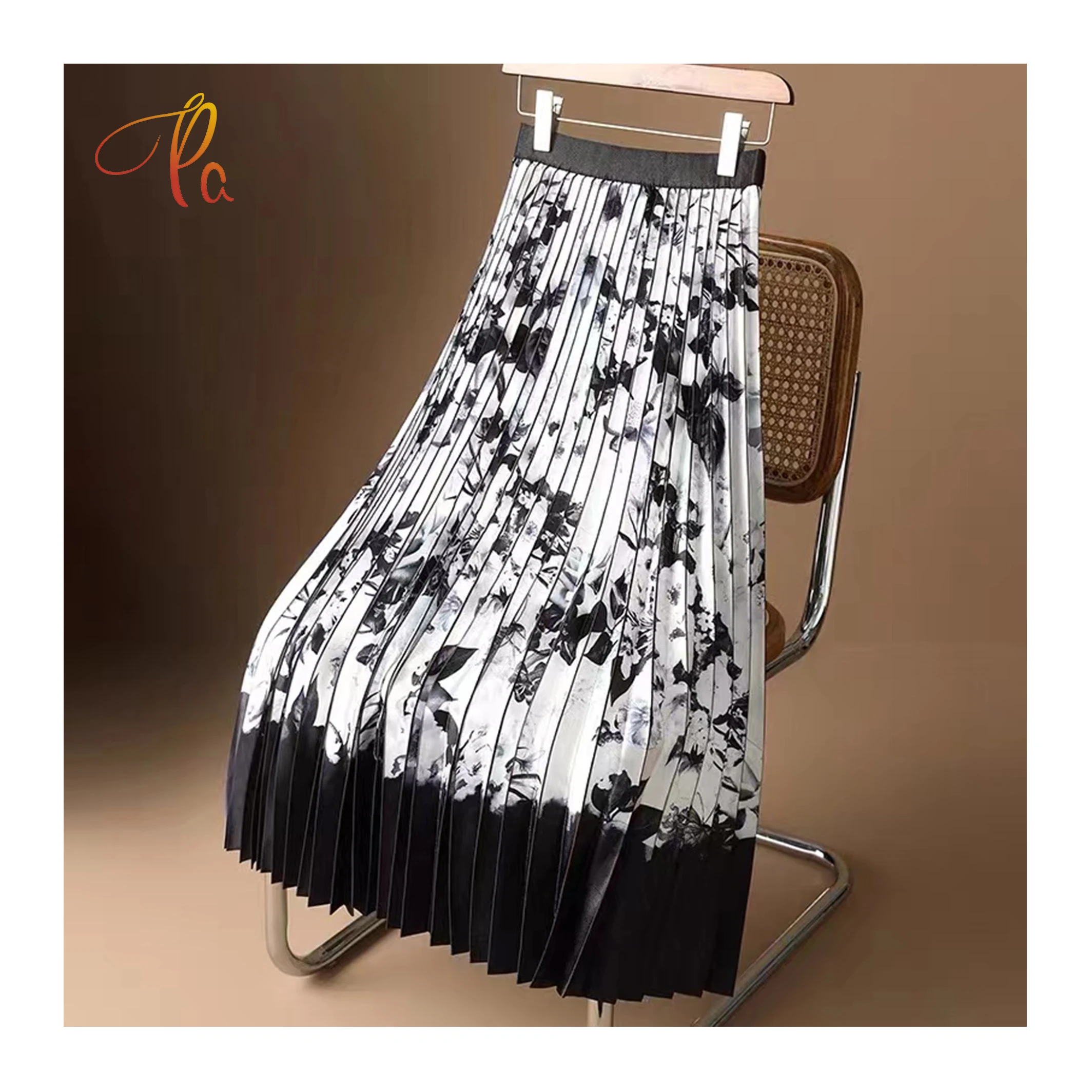 Premium French Chiffon Digital Printed Plain Moss Crepe Plisse Pleated Chiffon Fabric With Pleating