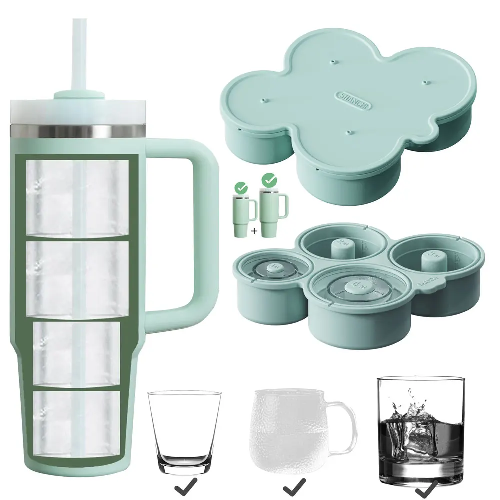 custom round ice mold maker handle tray ice cube tray with lid and bin silicon ice cube tray