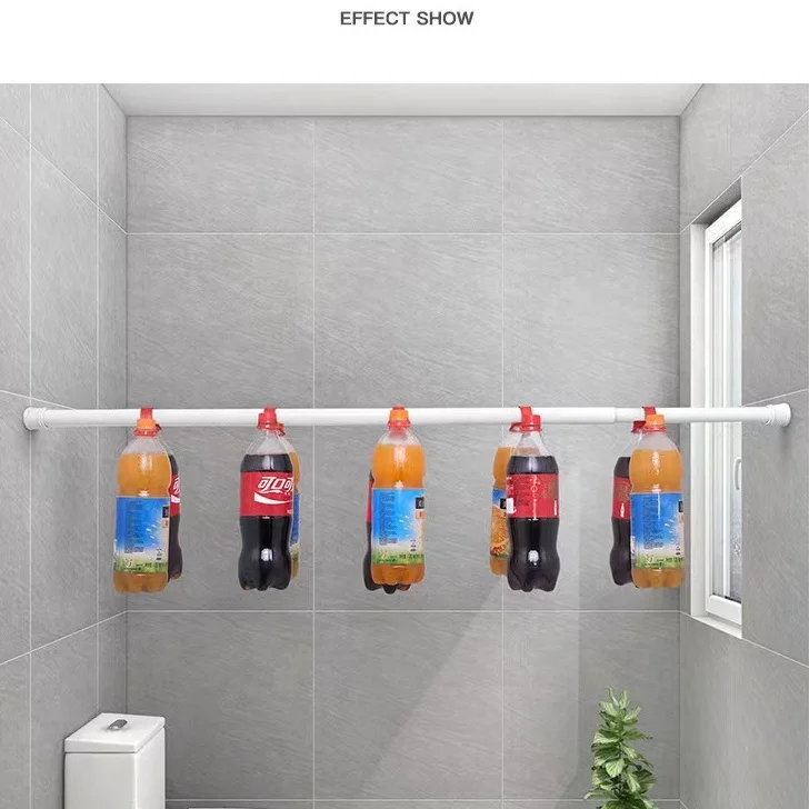 Shower Curtain Rod no-punch Adjustable Shower Rod Rustproof Stainless Steel Curtain Rod for Bathroom Fitting Room