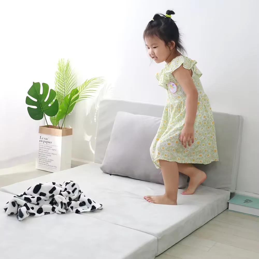 Saien high Quality Trifold bed breathable fabric mattress mat Portable folding foam single orthopedic foldable baby mattress