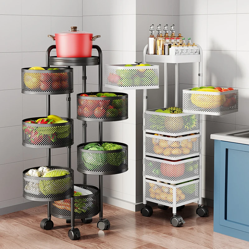 Metal Storage Basket Rotatable for Convenient Organization of Sundries Rotating Storage Basket