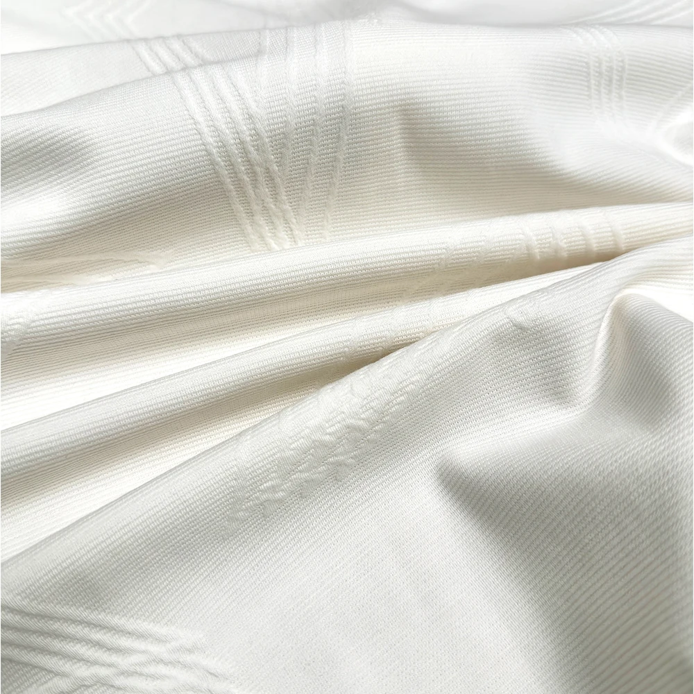 Guangzhou Supplier Sportswear & Garment Fabric Stretch Jersey Jacquard Texture Brocade Knitted Polyester Cotton Spandex Material