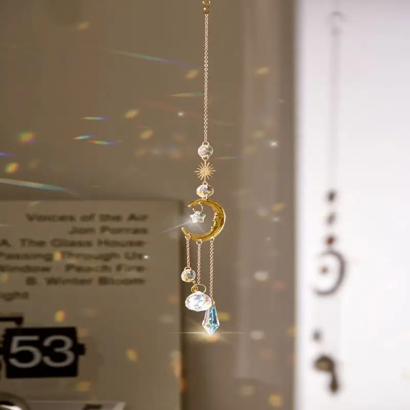 Dropshipping Sun Catcher Hanging Suncatcher Shiny Rainbow Crystal Prism Ball Decor And Suncatchers Moon