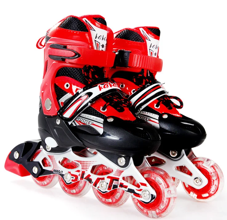 high quality inline kids skates Adjustable Flashing Safe Rollers Skate