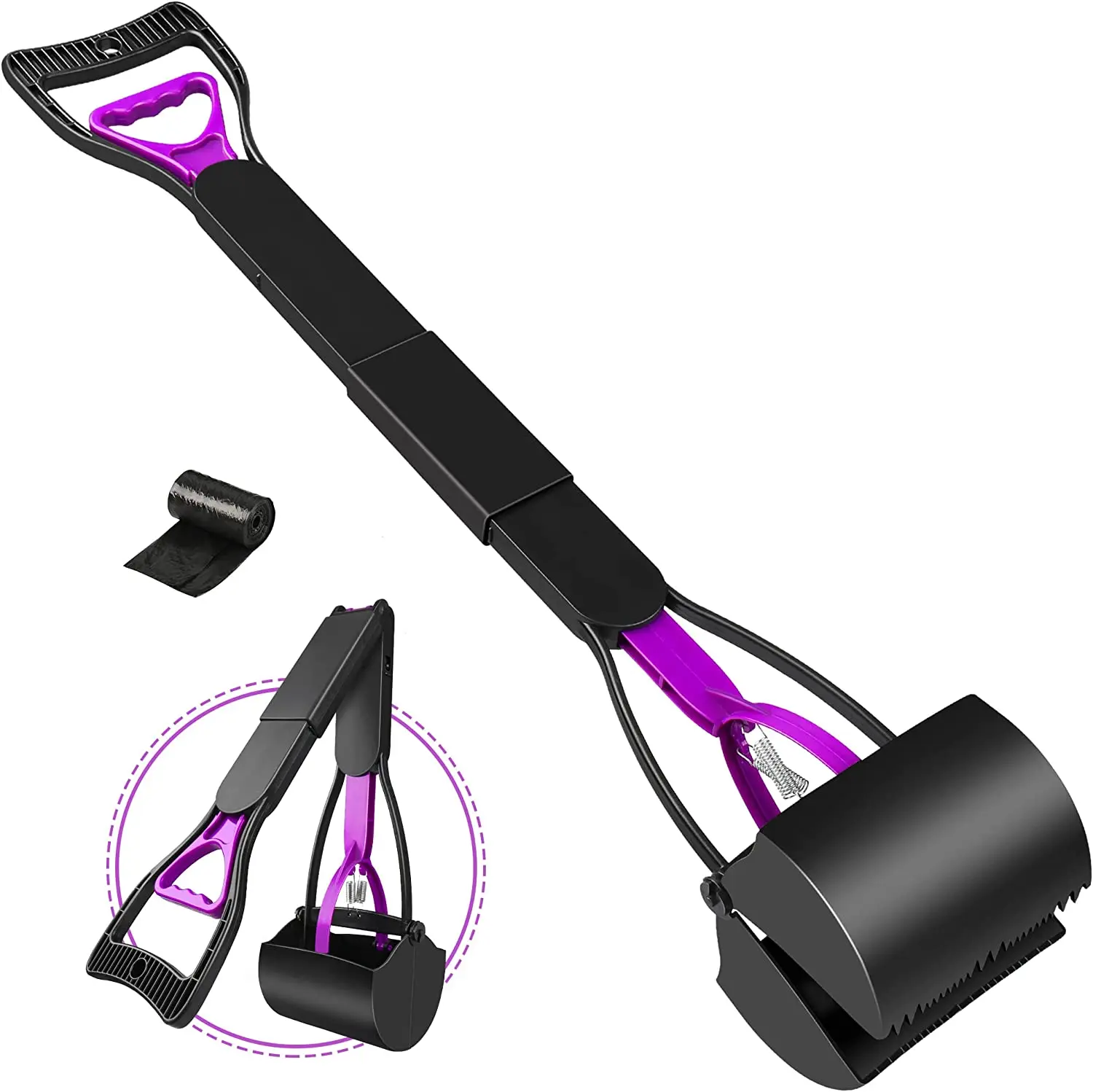 Hot Sale Portable Dog Pooper Scooper Durable Dog Poop Pick Up Tool with Waste Bags Pet Poop Scooper