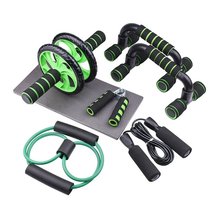 7pcs Ab Wheel Roller Kit Portable Equipment For Home Exercise Muscle Strength Exercise Equipment Sets