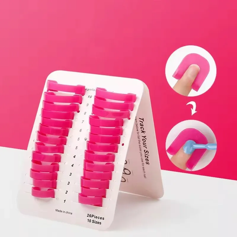 26Pcs Nail Polish Anti Flooding Plastic Clip Reusable U-Curve Nail Polish Anti-Overflow Protector