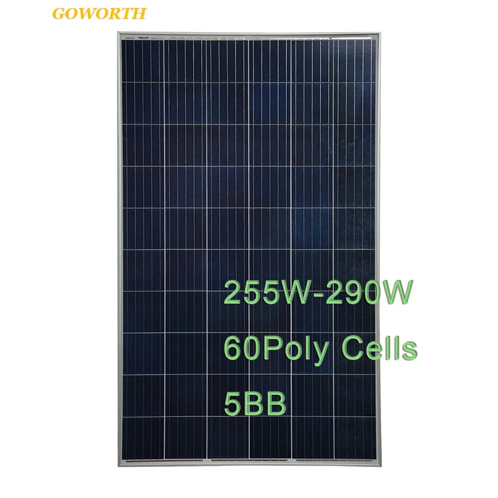 Goworth поли 157 мм 5 BB 280 Вт 255 260 265 270 275 285 290 ватт солнечная панель хорошего качества