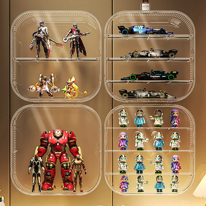 New Arrival Clear Home Bin Plastic PET ABS Toy Doll Anime Figure Display Storage Container Shelve Box