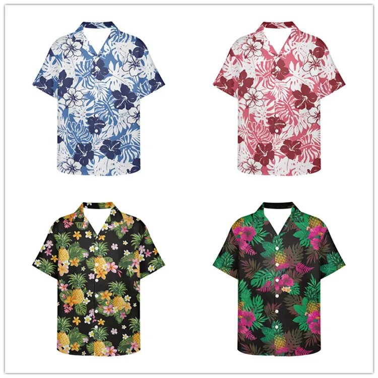2022 Customised Men T-Shirts For Summer Short Sleeve Shirt Men Polynesian Tribal Floral Prints Shirt 2XS TO 5XL