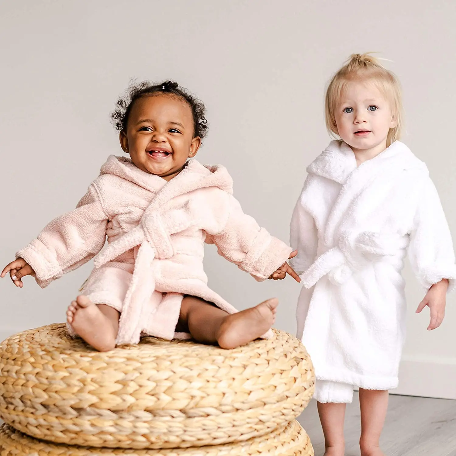 hot sale 100% newborn baby organic cotton towels baby cartoon hooded bathrobe and swaddle set