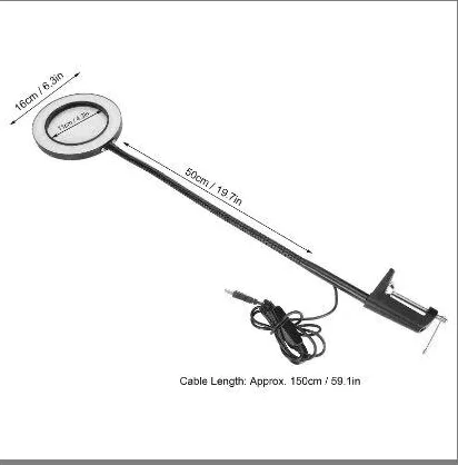 12w remote control double arm light eyelash extension beauty lash lamp for salon Nail and Tattoo Lamp with USB