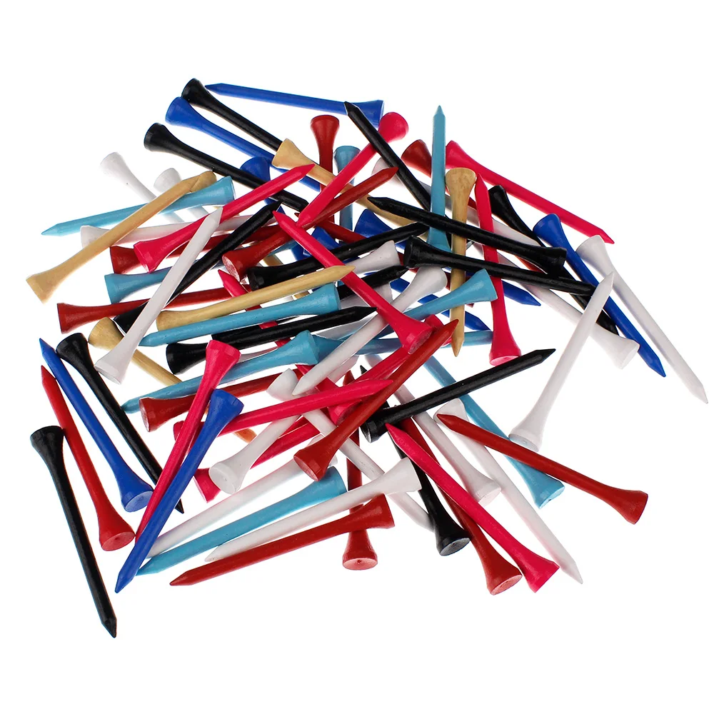 70MM Color Bamboo Golf Tees Wood 2 3/4 Inch Custom Logo