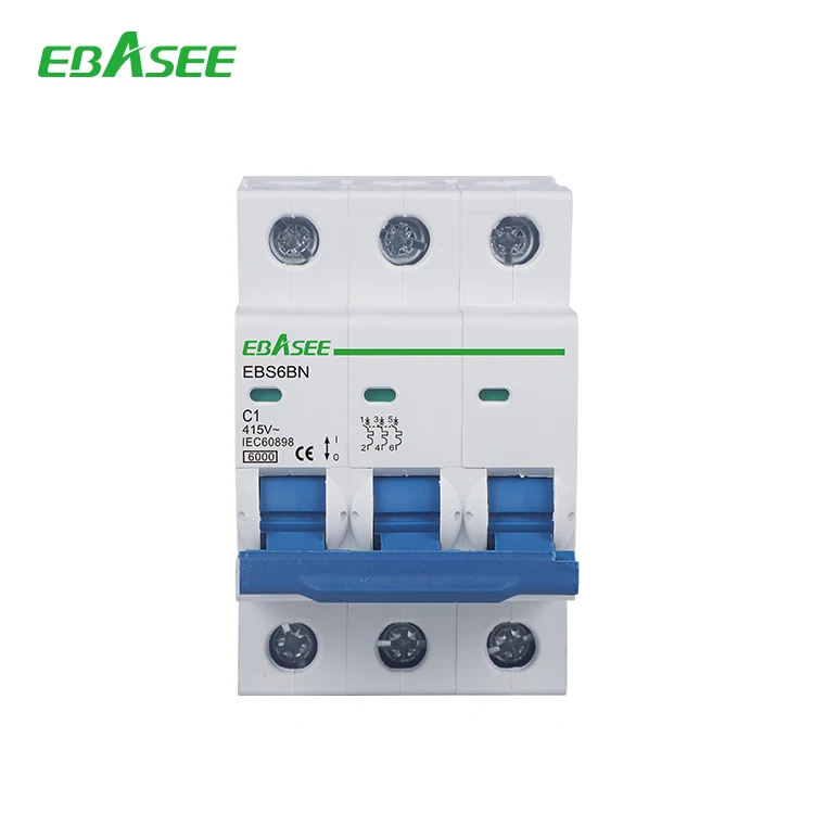 SAA Certification EBS 6BN 6KA High quality CE CB Certification IEC test report 1-4P 1-63amp 240V  MCB BREAKER