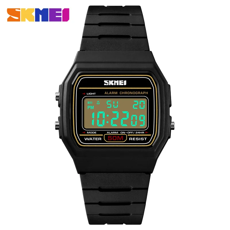 SKMEI Brand 1412   Women Digital Watch Chronograph Sport Electronic Bracelet 50M Waterproof Display Date Week Female Wristwatch