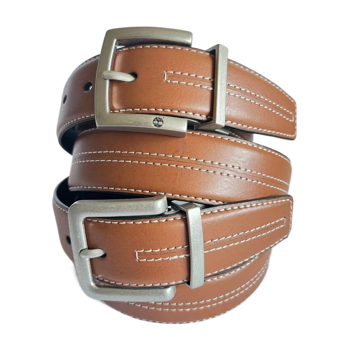 belts leather reversible leather belts Custom Belts With Rotating Zinc Alloy Pin Buckle in four line contrast stitching