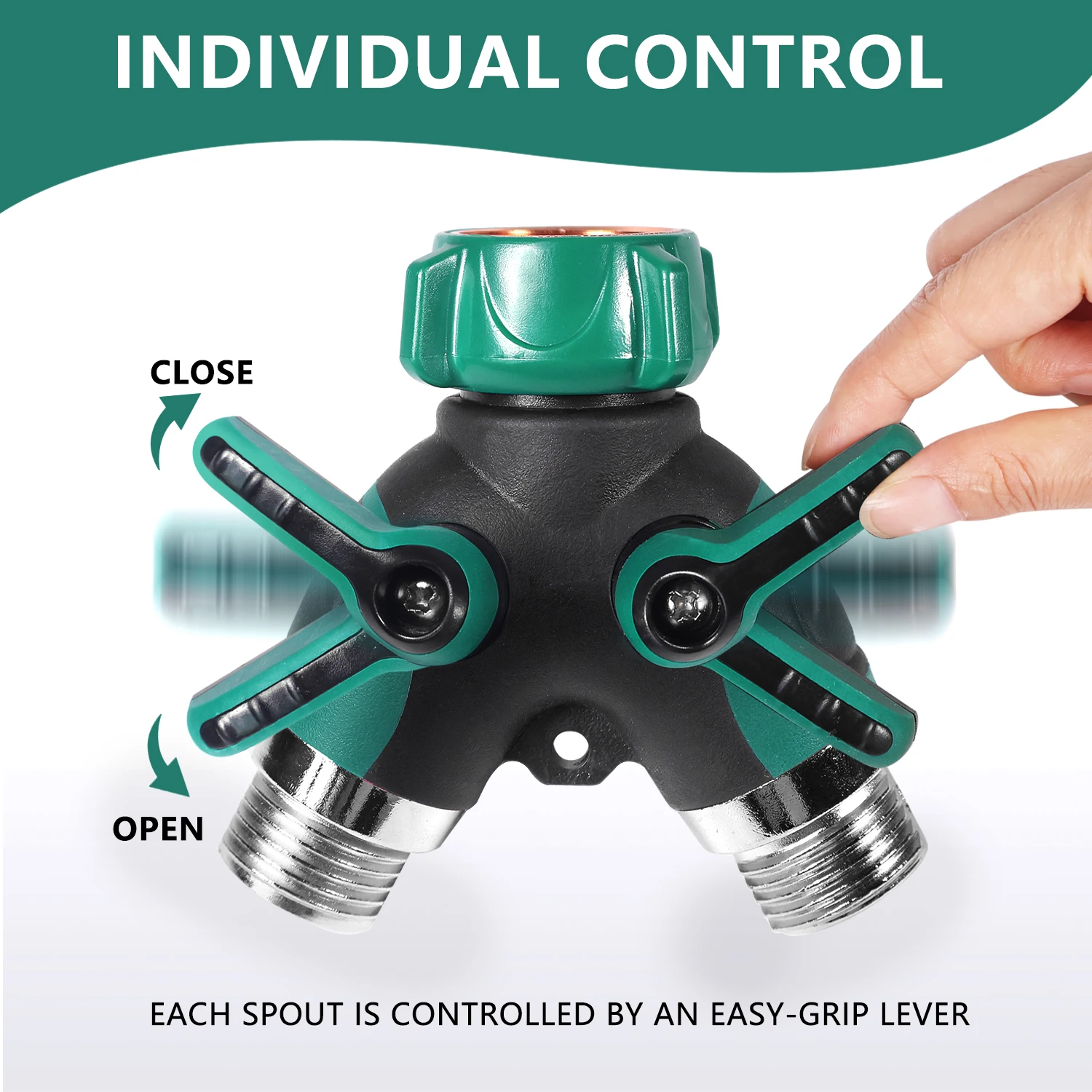 High Quality Outdoor Garden Irrigation System 2-Way ABS Plastic Hose Connector Easy Metal Connection Water Splitter Garden Tools