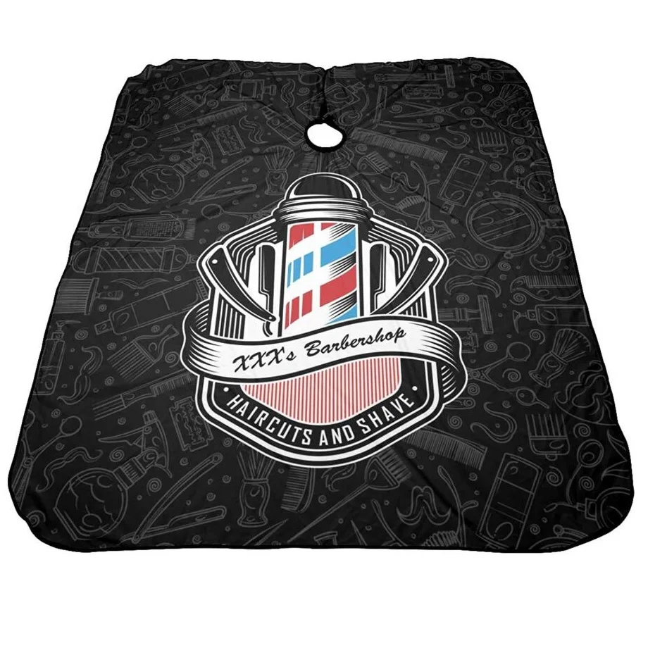 New Design Custom Black Nylon Client Polyester Peach Skin Salon Hairdresser Rober Barber Hair Salon Robes