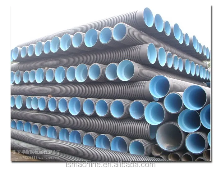 SN8 HDPE flexible corrugated pipe making machine producing 500mm DWC pipes