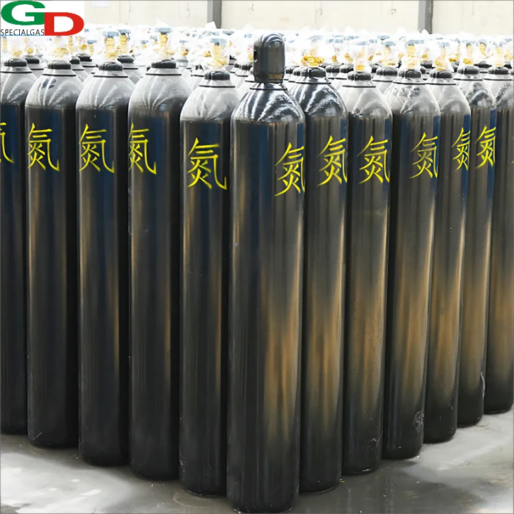 High Quality Seamless Metal Cylinder 40L 50L 99.999% Purity Nitrogen Gas Bottle Industrial Use for Chemicals
