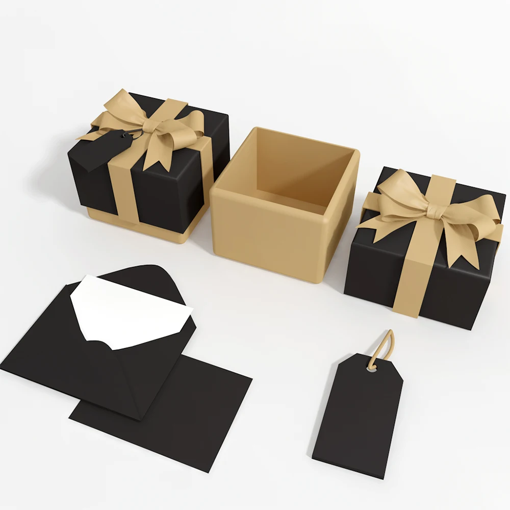 Wholesale Silk Gift Paper Rigid Packaging Box Custom Logo for Wedding Label Jewelry Box Ribbon