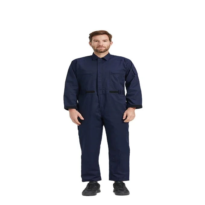 Factory Price Heavyweight 100% Cotton Drill Work Coverall Custom Navy Overalls For Men Unisex Coverall Working Uniform Wholesale