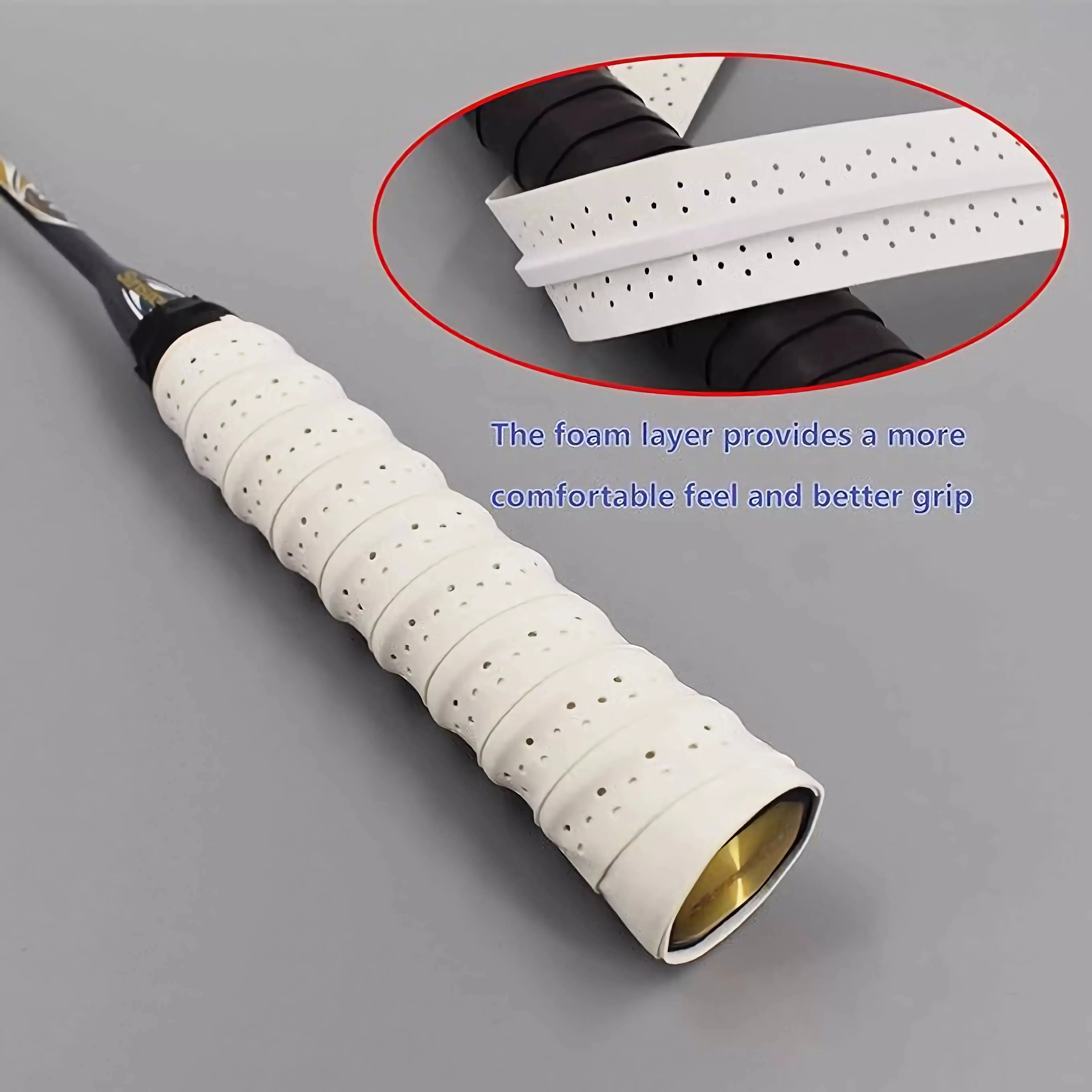 High Quality Tennis Badminton Racket Grip Tape Sweat Absorbent Anti-Slip Tape Sports Exercise Badminton Racket Hand Glue