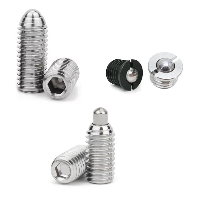 Flanged Ball Spring Plunger Smooth Ball Spring Screw Plunger