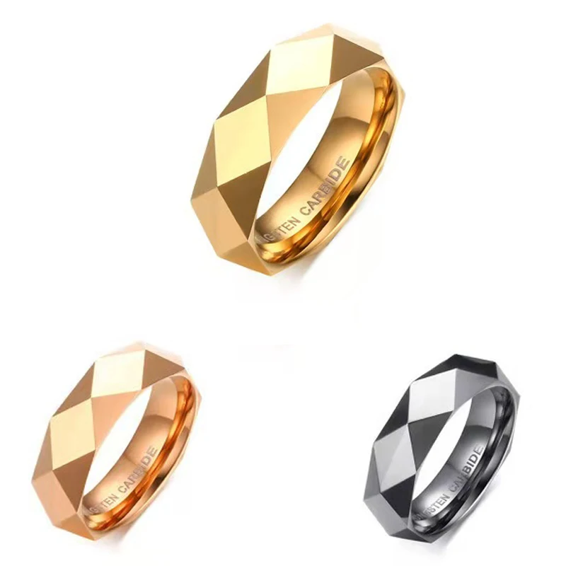 
OBE top quality factory wholesale 8mm Ring Wide 18k gold plated tungsten steel ring carbide 