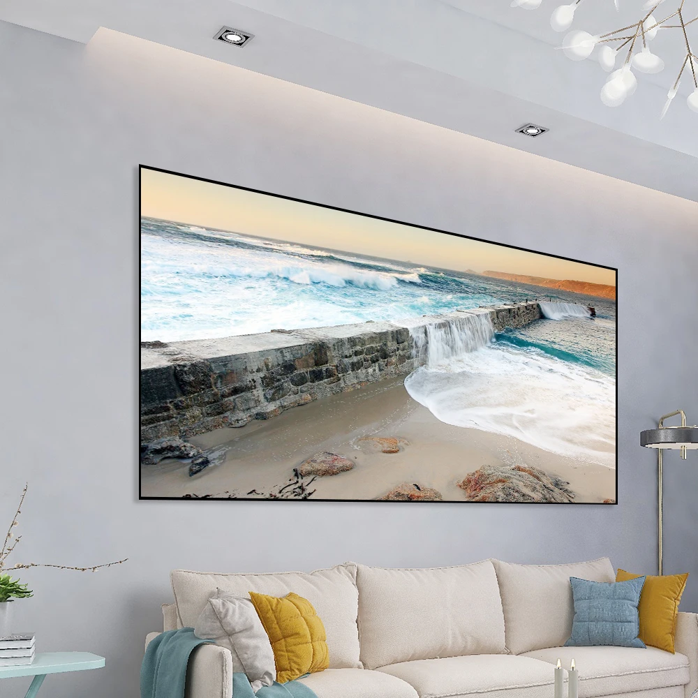 High Brightness Reflective Projector Screen 60 100 130 inch 16:9 Fabric Cloth Projection Screen for Espon BenQ TD96 Home Beamer