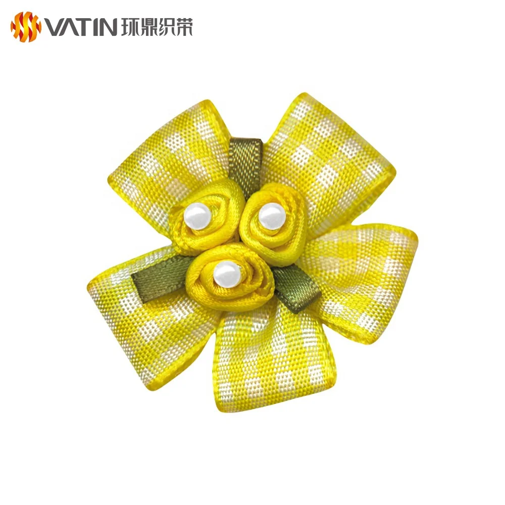 OEM Hand craft work colorful satin ribbon packing gift miniature ribbon flower