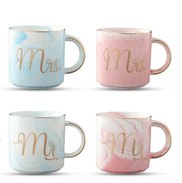 Miss Mr Ms ceramic Marble coffee mug milk cup for gift