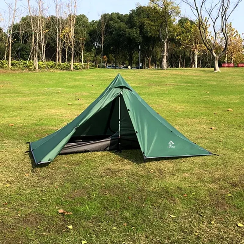 LIPEAN Ultralight Portable Outdoor Waterproof PU3000mm 1 Person Camping Pyramid Tent