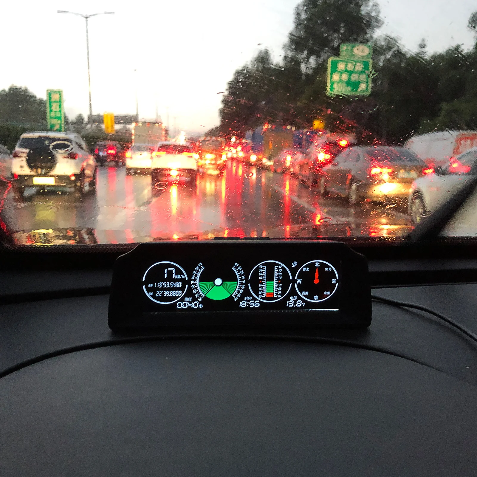 Dual inclinometer in black veneer pickup truck heavy truck GM car land meter goniometer inclinometer