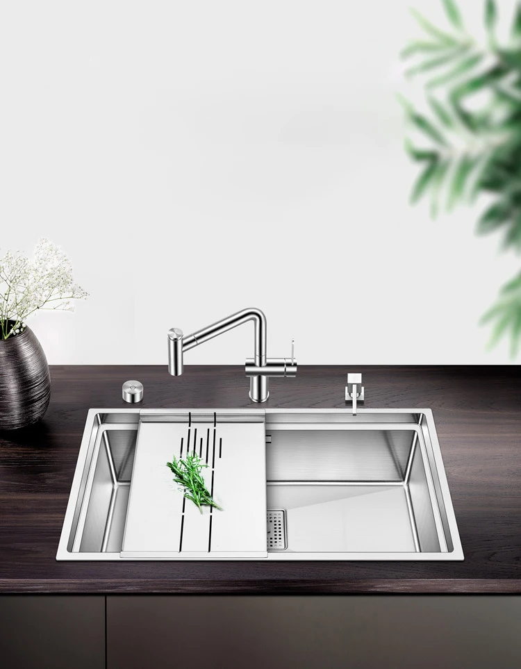 invisible sink high pressure black nano 304 stainless steel kitchen sink