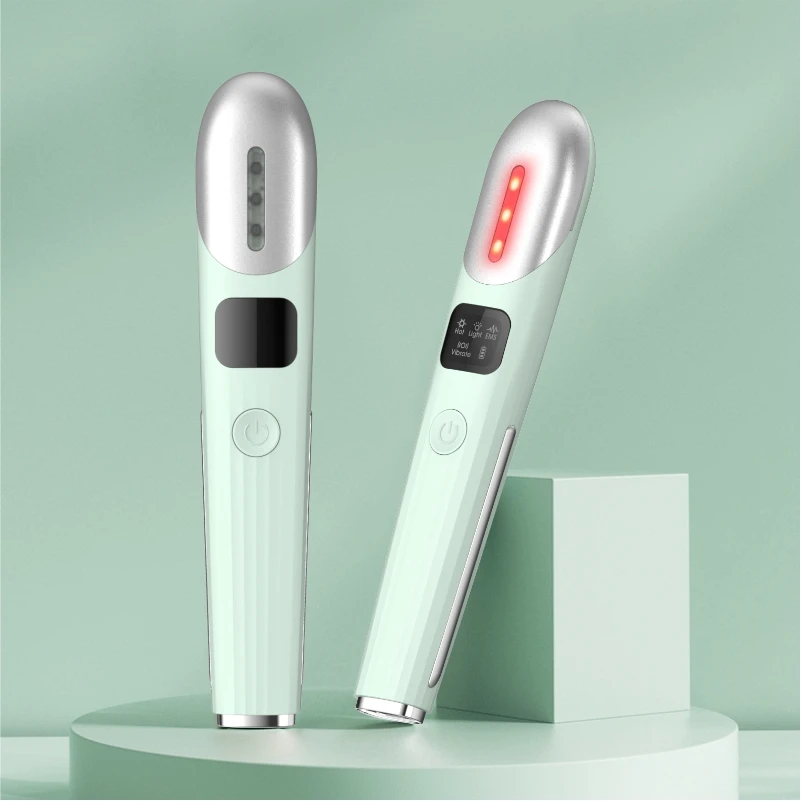 Pen Design Red Light Therapy Mini Small Microcurrent Vibration Intelligent Heating EMS Smart Electric Eye Massager