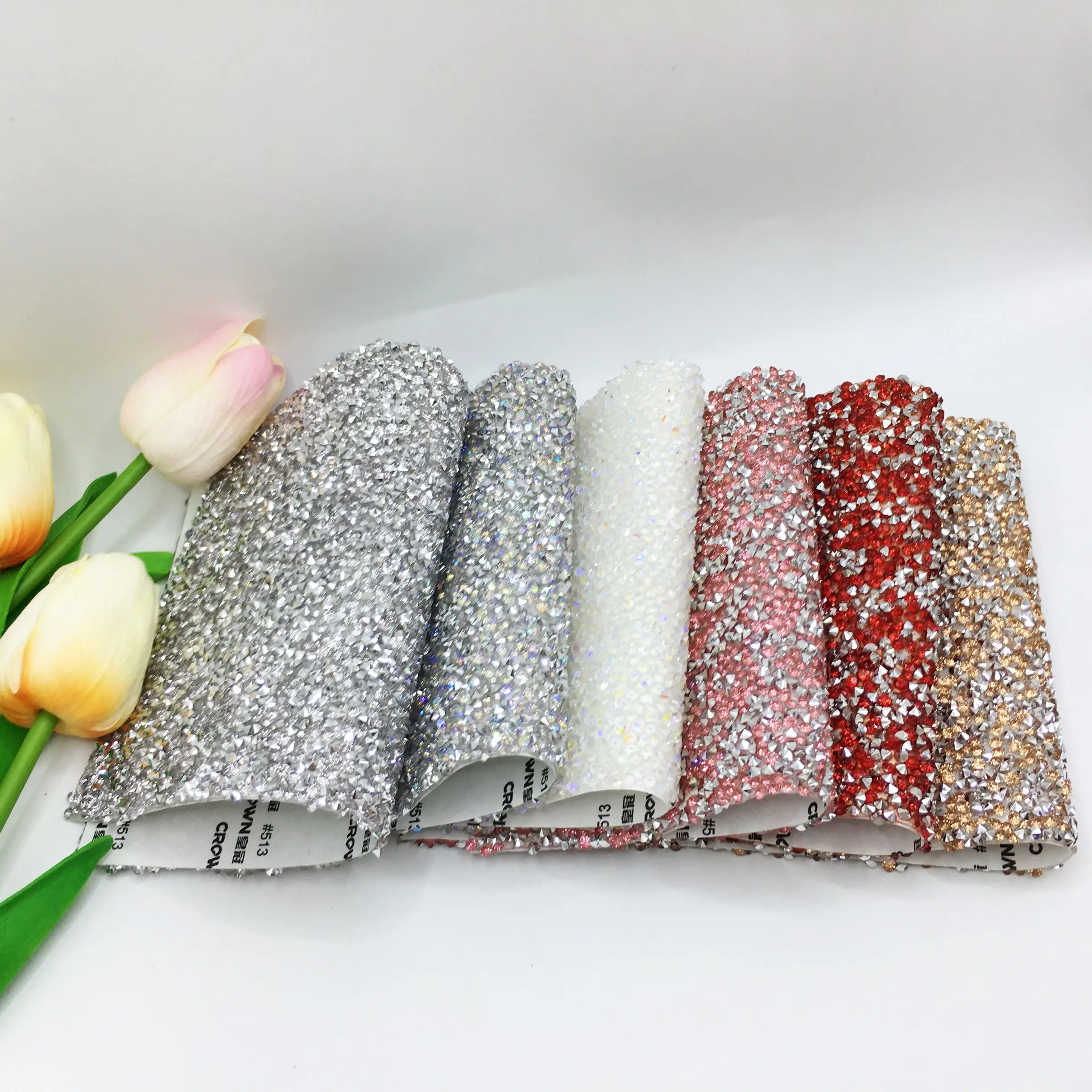 SINRONG Full Diamond Self-Adhesive Jewelry Sticker for Shoes and Bags Decorations-Flash DIY Rhinestones Glass Mesh crafts