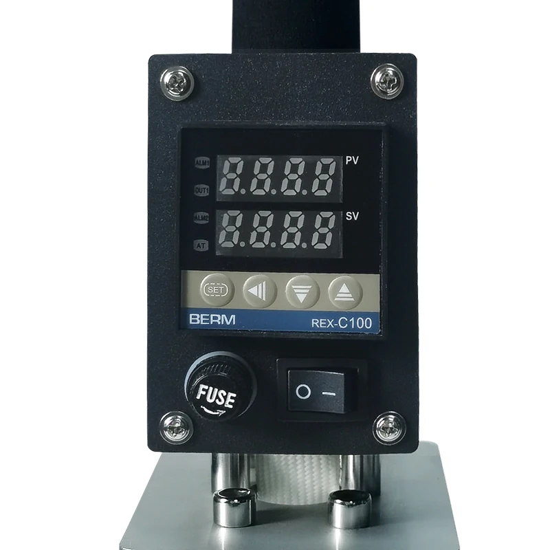 Customized Text Logo Hot Stamping Machine Handheld Iron Logo Stamped Coconut Leather Heat Seal Stamp