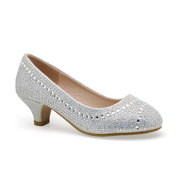 
Kids Princess Ankle Strap Pump Glitter High Heel Shoes For Children Girls 