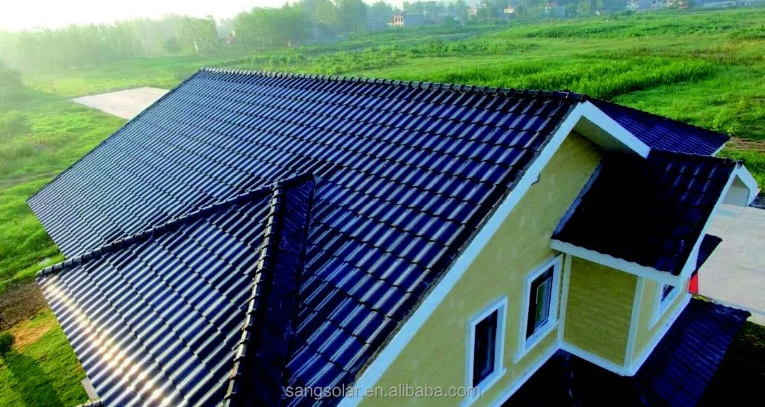 Lebanon 39.48kw solar roof tile on grid connected solar system for Country Villa 30W solar roof tile