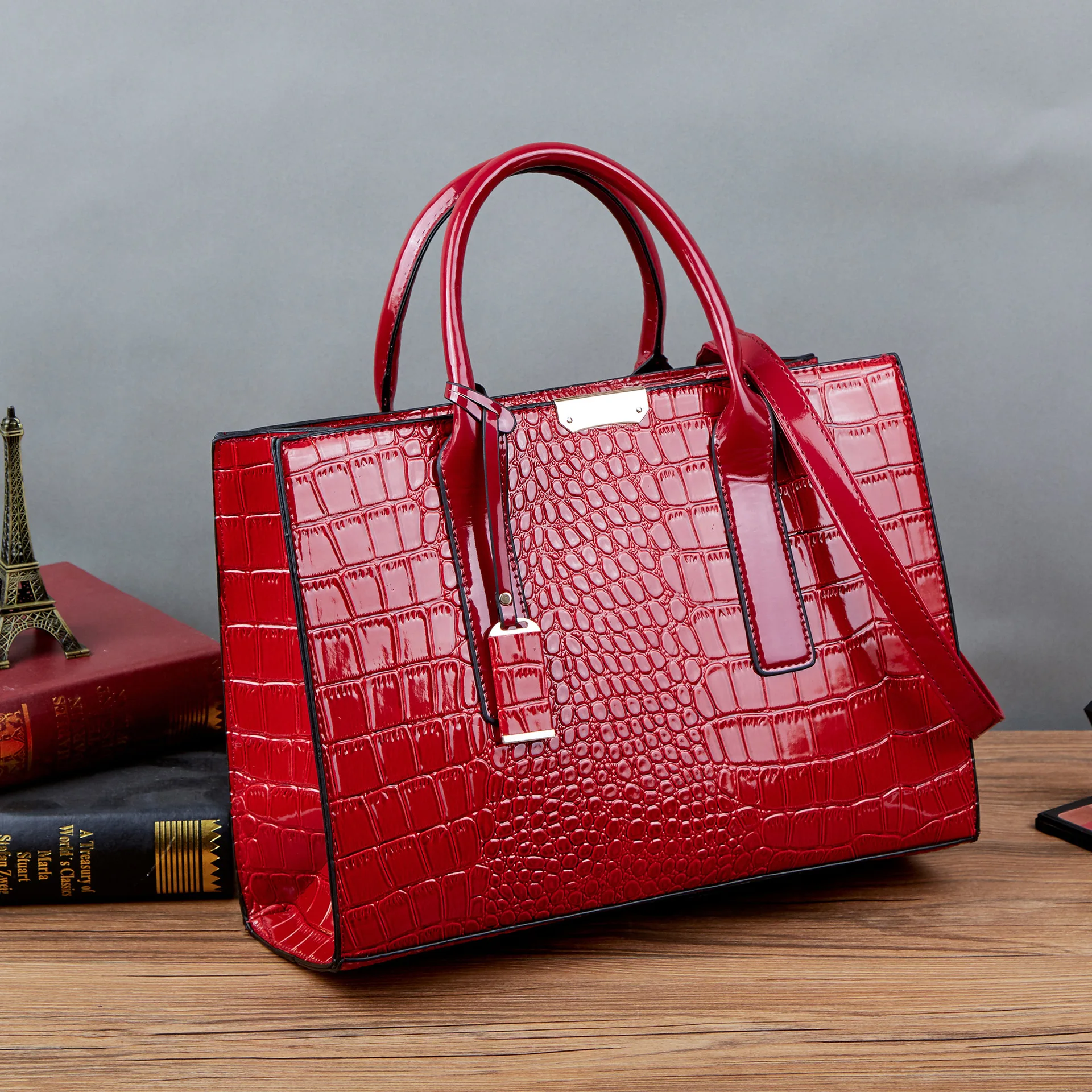 High Quality Crocodile Pu Leather Ladies Handbags Alligator Pattern Women Tote Bag Fashion Luxury Lady Hand Bags