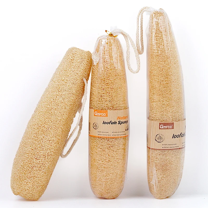 Exfoliating Body Scrubber  Kitchen Vegetable Scrubber Dishwashing Scouring Pad Luffa Bath Shower Sponge Natural Loofah Sponge