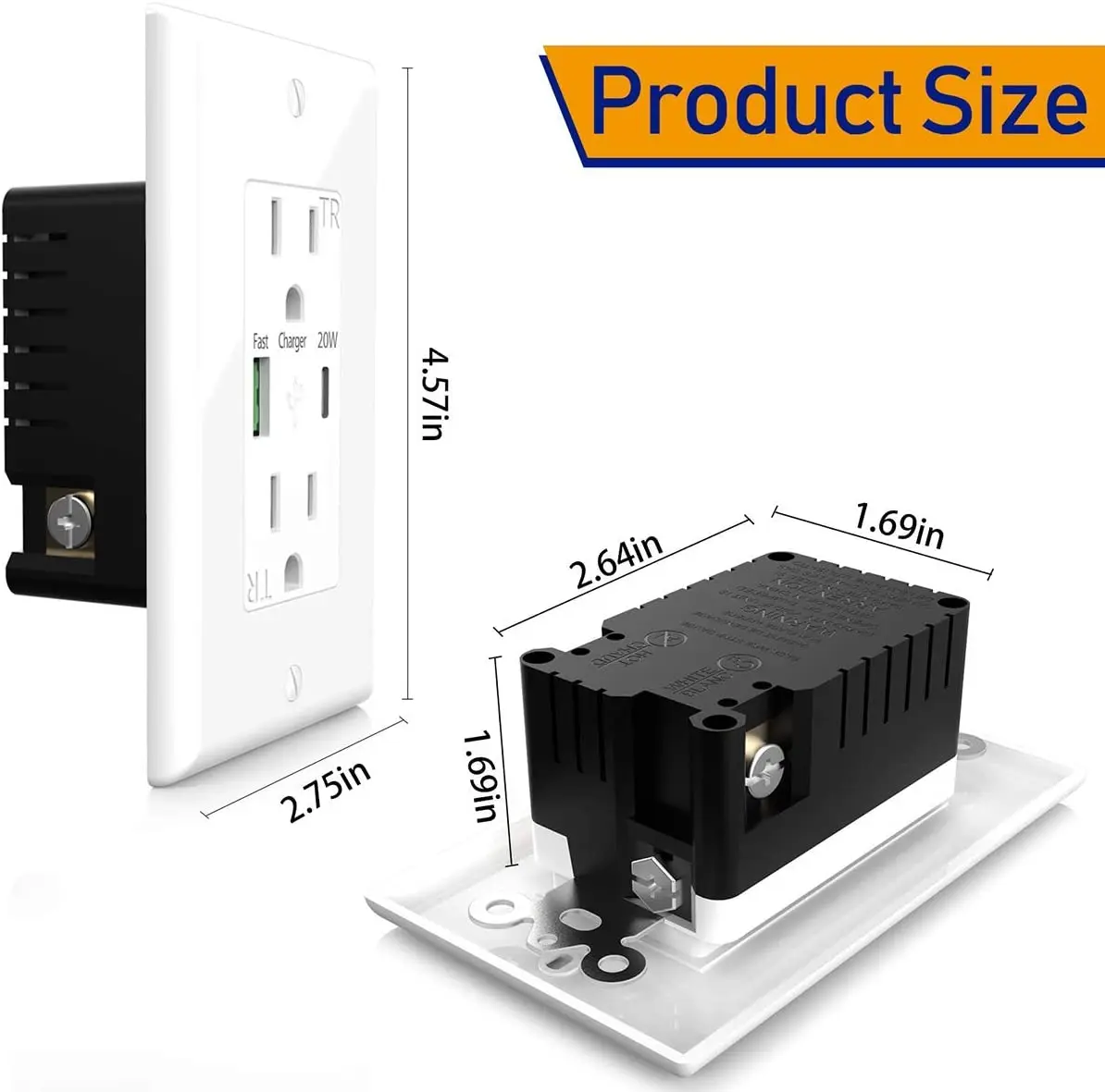 Keygma 20W USB-A Quick Charge 3.0 USB-C Power Delivery Port Usb Type C Wall Outlet