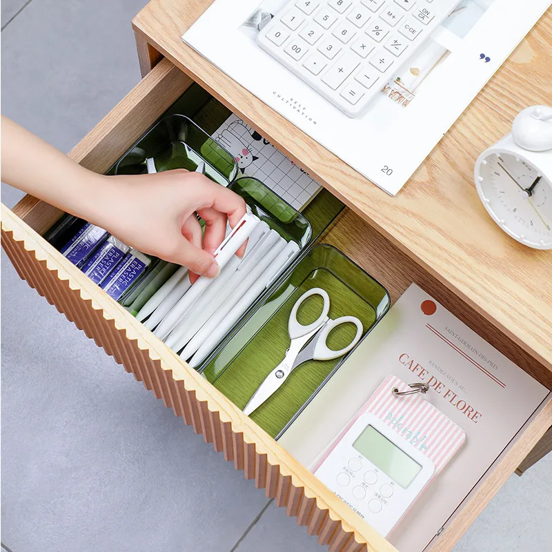 Desk cabinet built-in stationery pen Rectangular plastic desk organizer small placing box